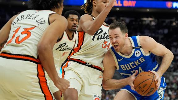 Pat Connaughton steps up with a career night, scoring 43 points, to carry Milwaukee to an overtime win without Giannis Antetokounmpo.







