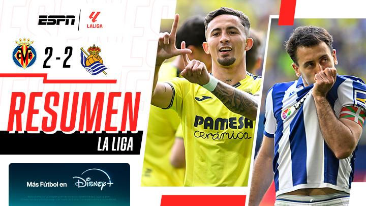 Partidazo en LaLiga: Villarreal y Real Sociedad empataron 2 a 2 - ESPN ...