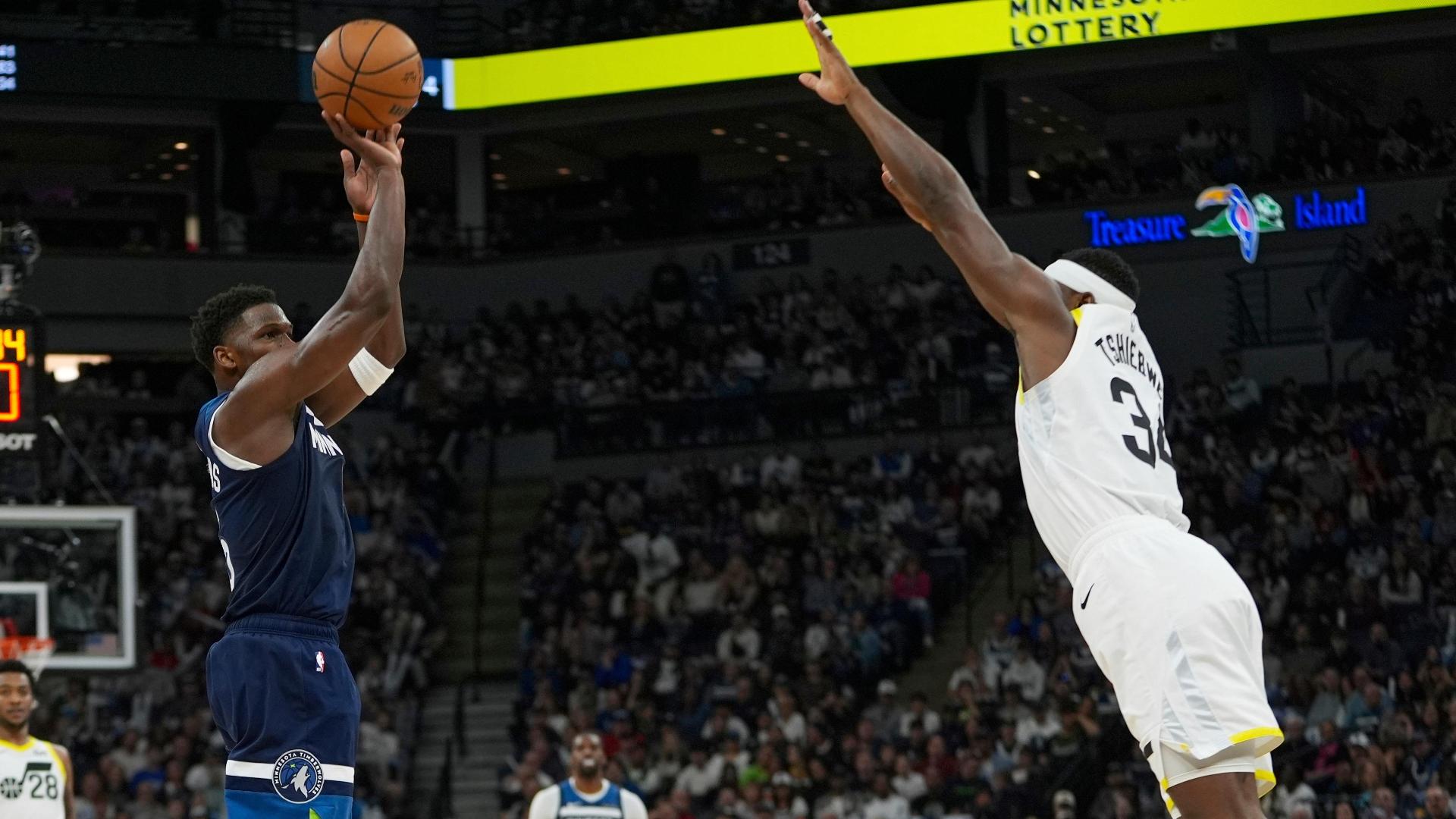 Anthony Edwards scores 43 points as the Timberwolves defeat the Jazz 116-105.