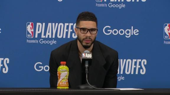 Jayson Tatum and Jaylen Brown address the Celtics' shot selection and three-point opportunities in their 108-105 OT loss to the Knicks.