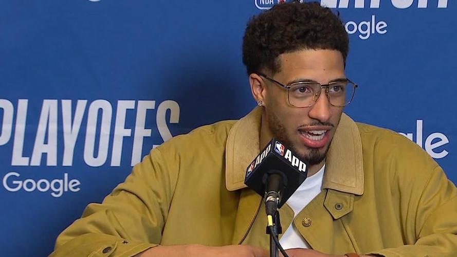 After hearing chants of "overrated" throughout Game 2 from Cleveland fans, Tyrese Haliburton responds in style.