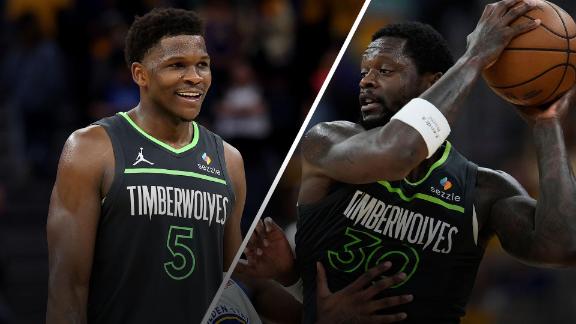 Anthony Edwards drops 36 points and Julius Randle tallies a triple-double to lead the Timberwolves past the Warriors in Game 3.
