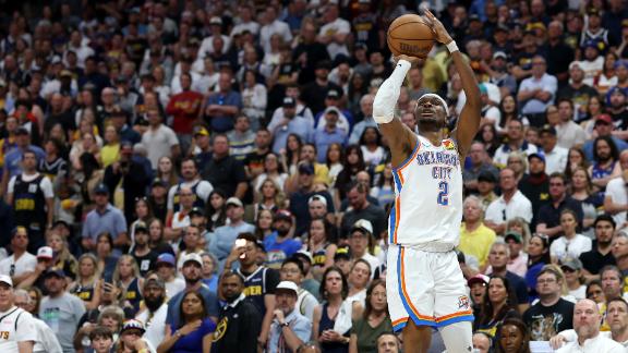 Shai Gilgeous-Alexander leads OKC with 25 in a physical battle to edge the Nuggets in Game 4.






