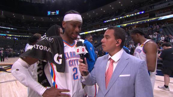 Shai Gilgeous-Alexander reflects on OKC's gritty 92-87 victory over the Nuggets to even the series.
