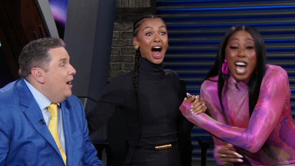 Malika Andrews, Brian Windhorst and Chiney Ogwumike react to the Mavericks winning the lottery.
