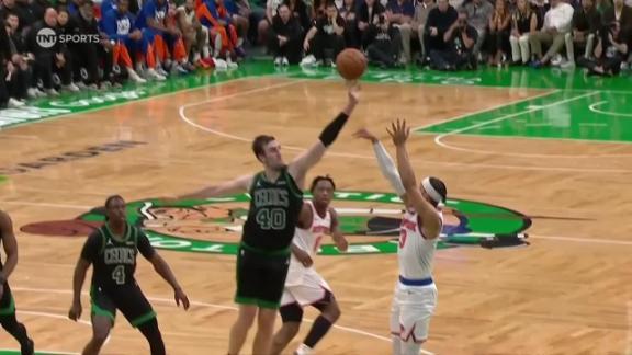 Luke Kornet is unstoppable as he elevates for a block then a big-time Celtics slam.







