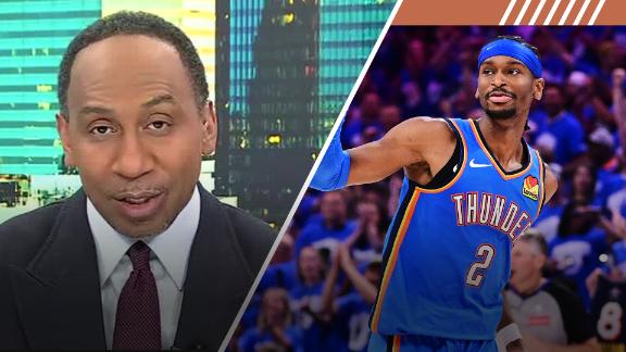 Stephen A. Smith reacts to the Timberwolves' loss to the Thunder in Game 1 of the Western Conference finals.