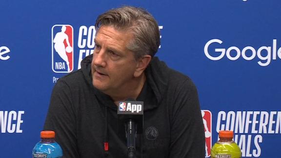Chris Finch breaks down the Timberwolves' defeat to the Thunder in Game 2 and explains why he played Naz Reid over Julius Randle down the stretch