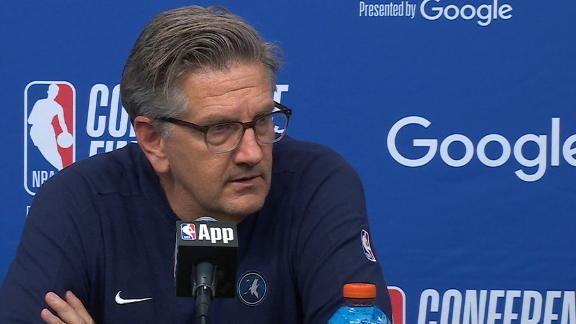 Wolves coach Chris Finch praises Anthony Edwards for lifting the team after Minnesota's Game 3 win vs. the Thunder.
