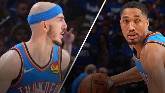 Thunder get quality bench production in Game 2 as Alex Caruso and Aaron Wiggins combine for 38 points and nine 3-pointers in the win.