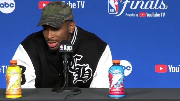 Shai Gilgeous-Alexander speaks to reporters about the mistakes that cost the Thunder a chance to win the NBA Finals in Game 6.