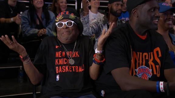 Check out Spike Lee's reaction as he is in attendance for the Knicks second-round draft pick.