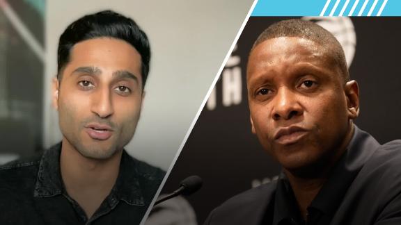 Shams Charania explains to Pat McAfee what went into the Raptors' decision to part ways with vice chairman and president Masai Ujiri.