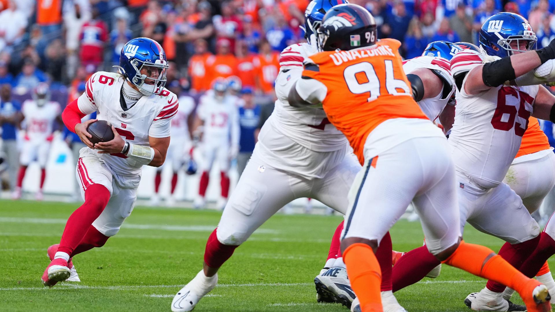 introductory illustration of Broncos 33-32 Giants (Oct 19, 2025) Final Score - ESPN