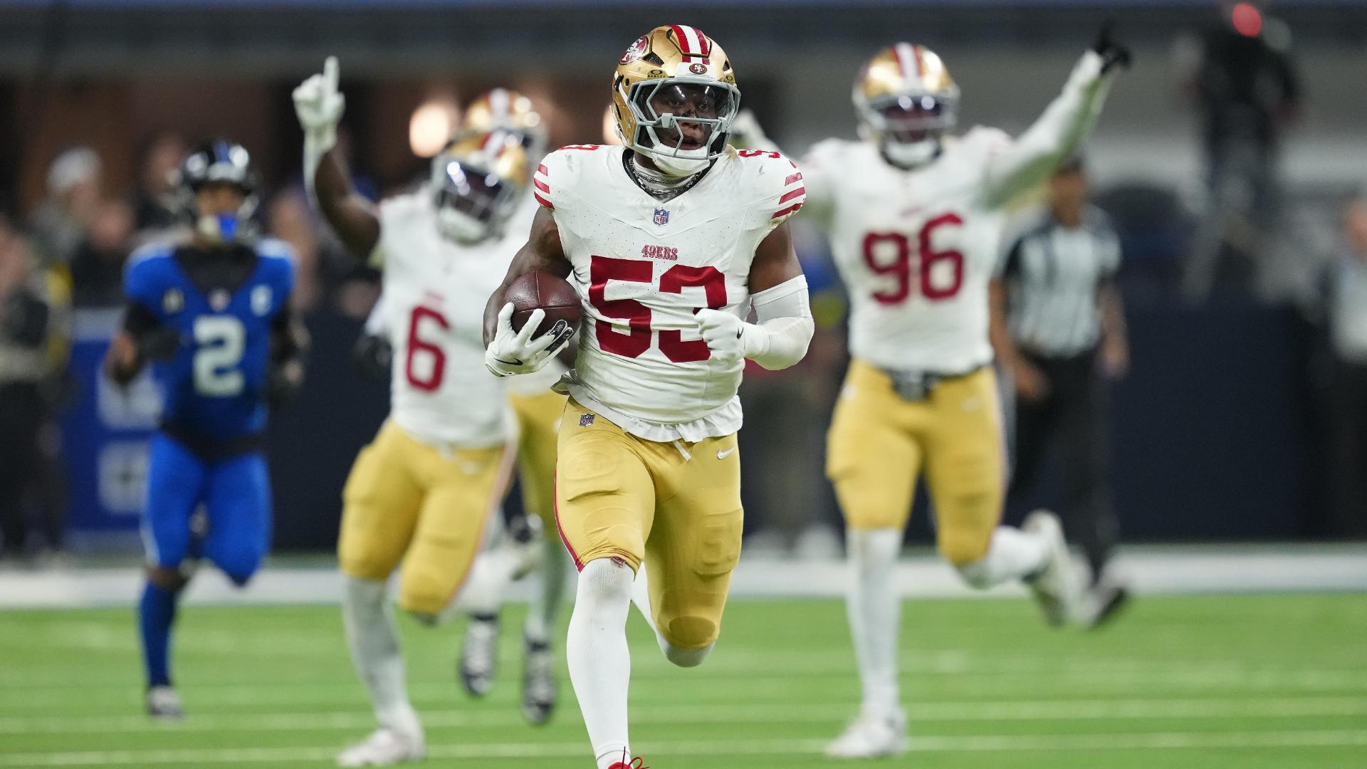 Defesa dos 49ers contra os Colts (Foto: ESPN)