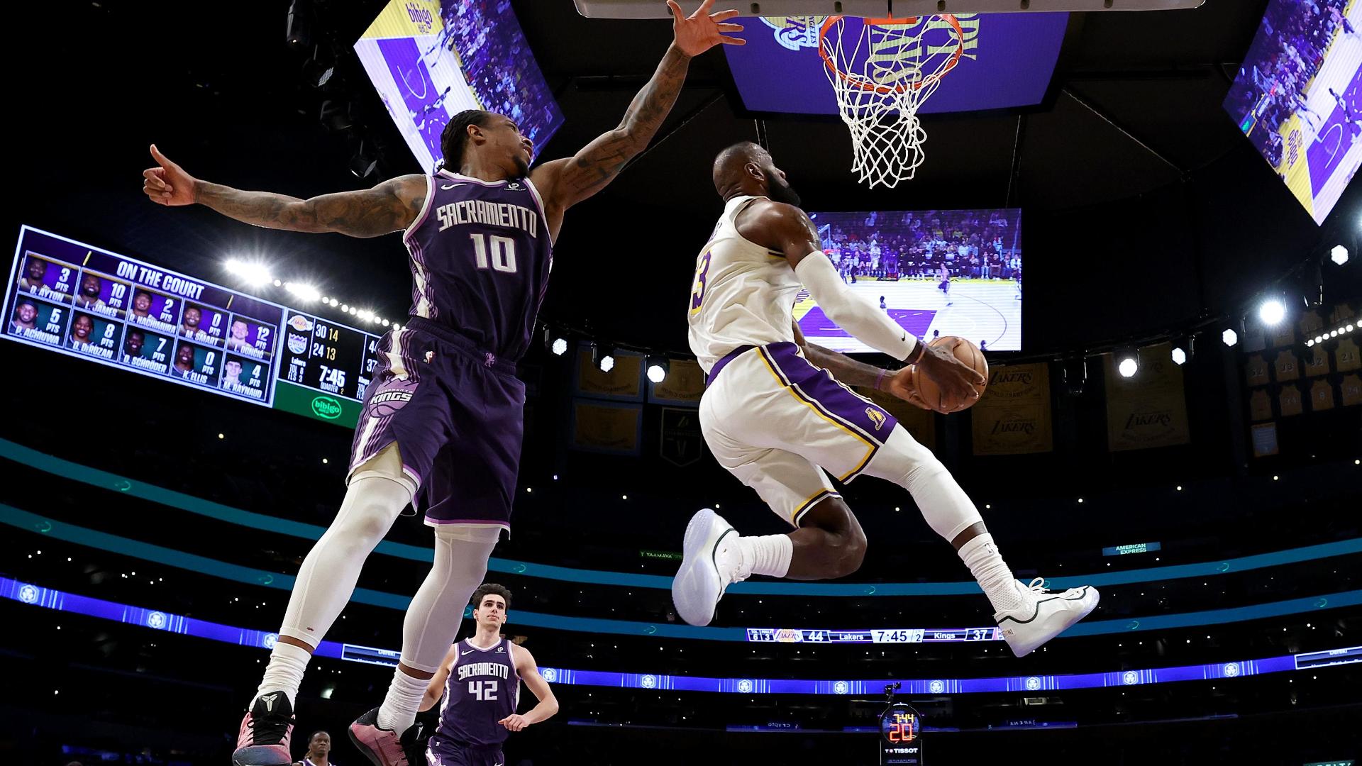 Luka Doncic and LeBron James combine for 68 points, Lakers end skid with 125-101 win over Kings
