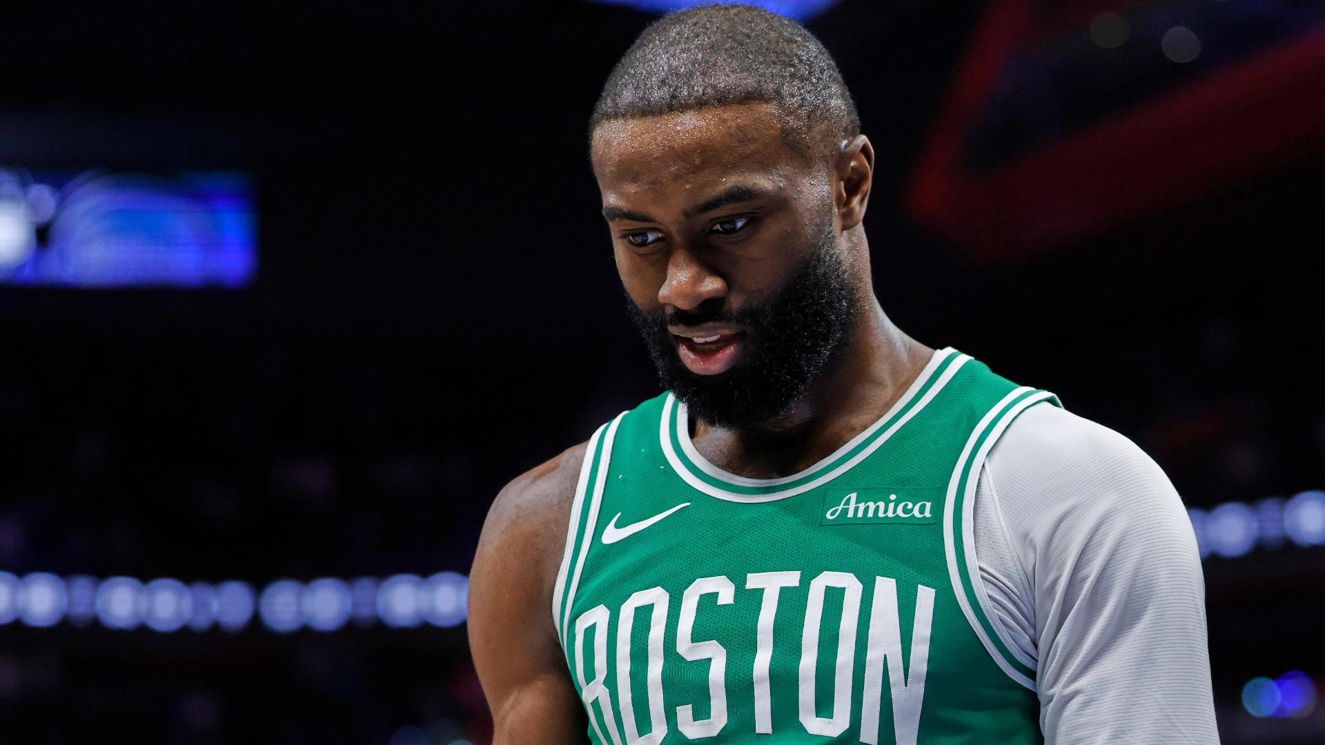 Jaylen Brown misses a potential game-winning jump shot as the Celtics fall to the Pistons 104-103. 
