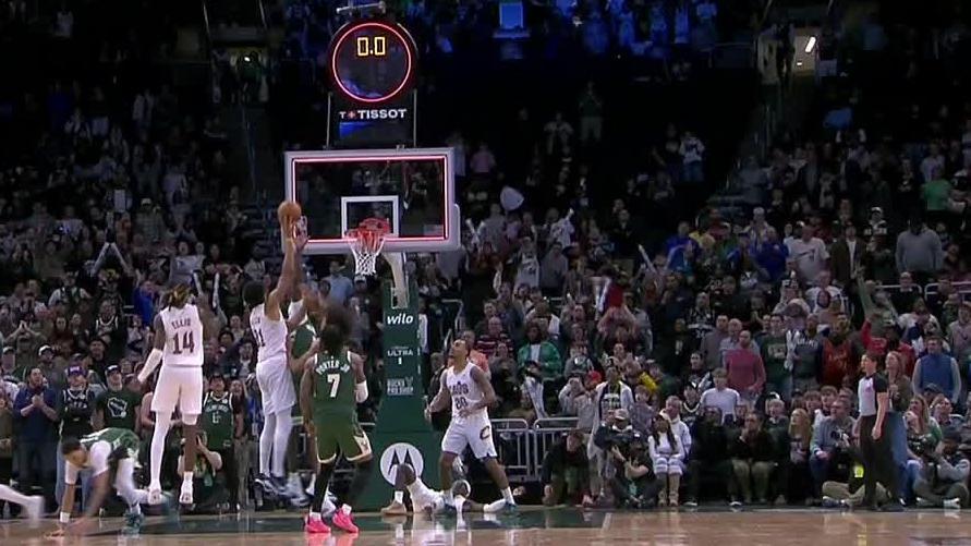 Jarrett Allen's putback at the buzzer is waved off after review in the Cavaliers' loss to the Bucks.