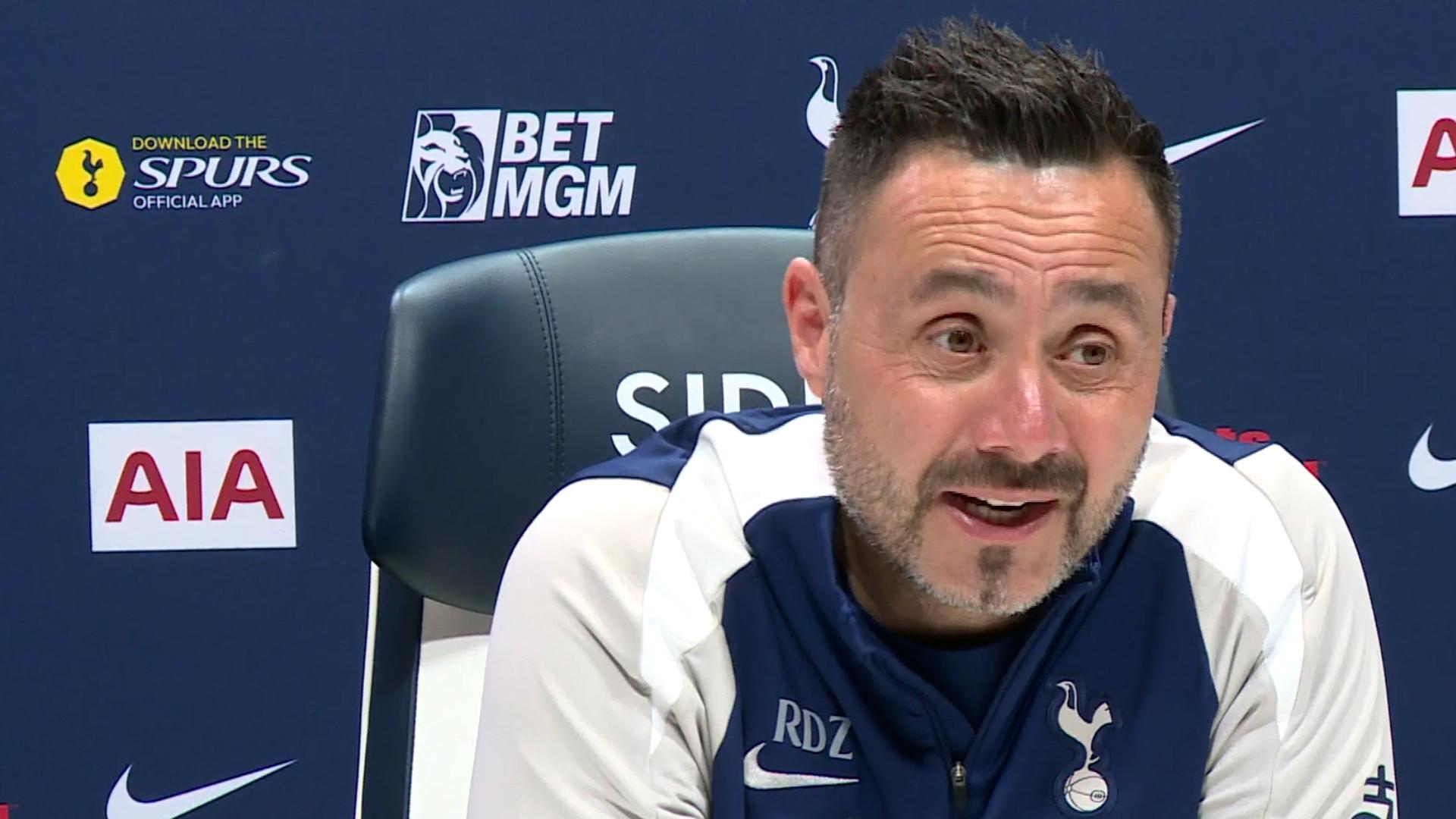 De Zerbi prêt à se battre pour sauver Tottenham de la relégation