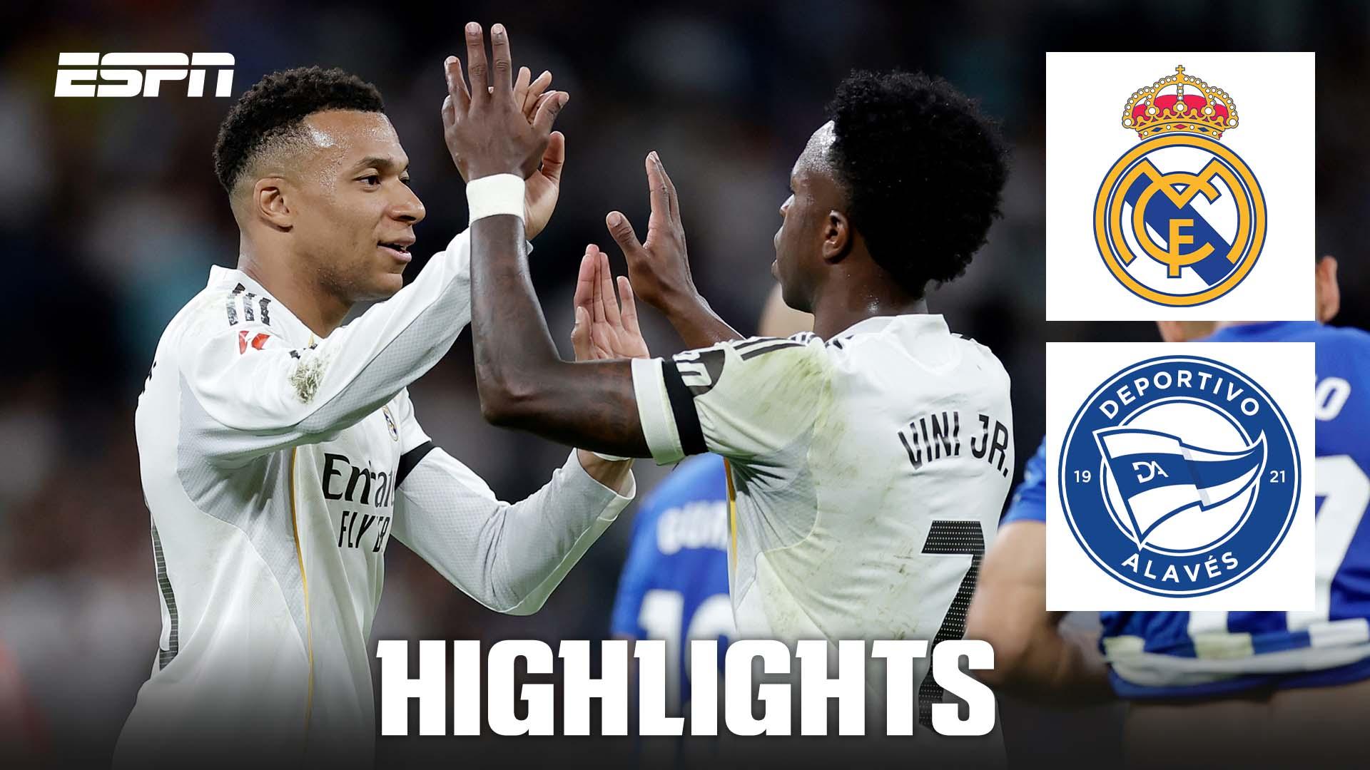 Kylian Mbappé & Vinícius Júnior score in Real Madrid's win vs. Alavés