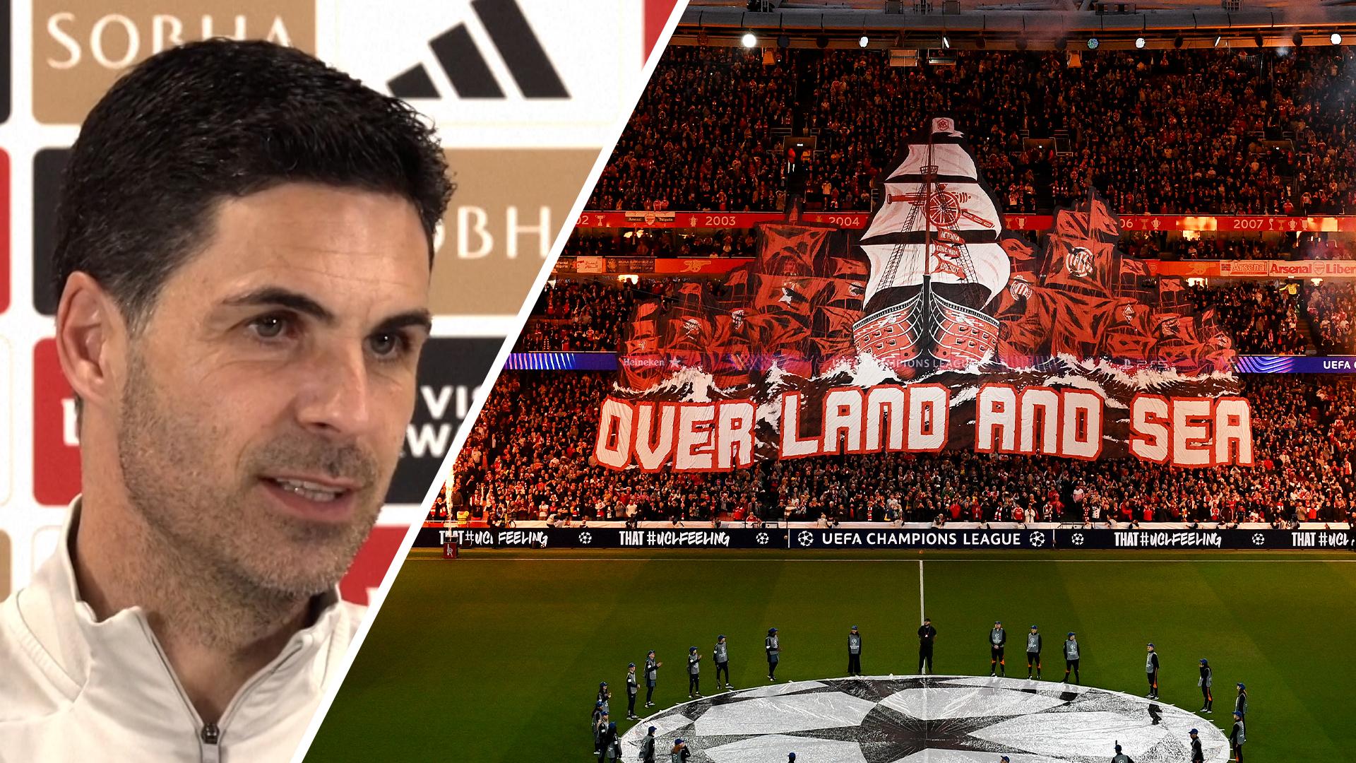 Mikel Arteta praises Arsenal fans for 'crucial' support in UCL semi