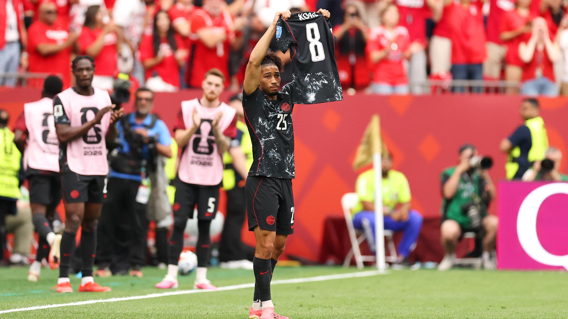Pinpoint free kick strike dedicated to injured Canada player