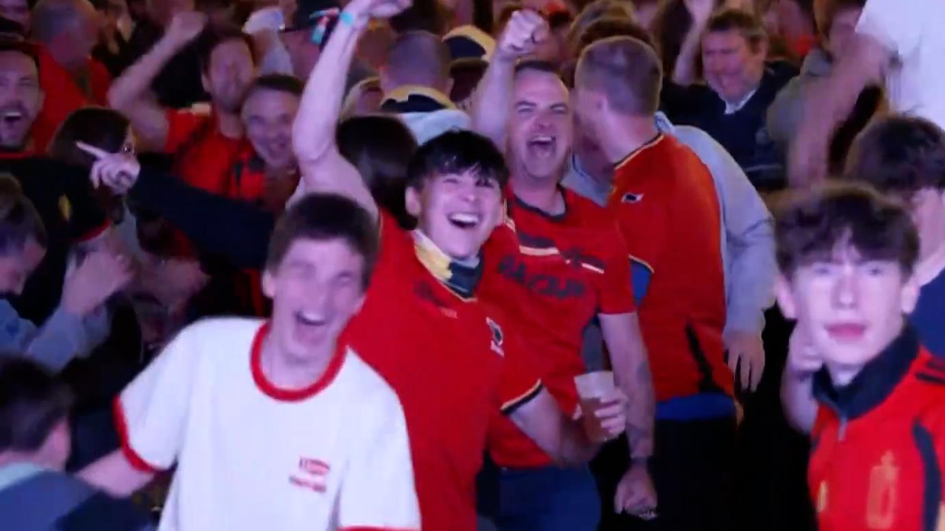 Brussels goes wild as Belgium retakes the lead in under two minutes