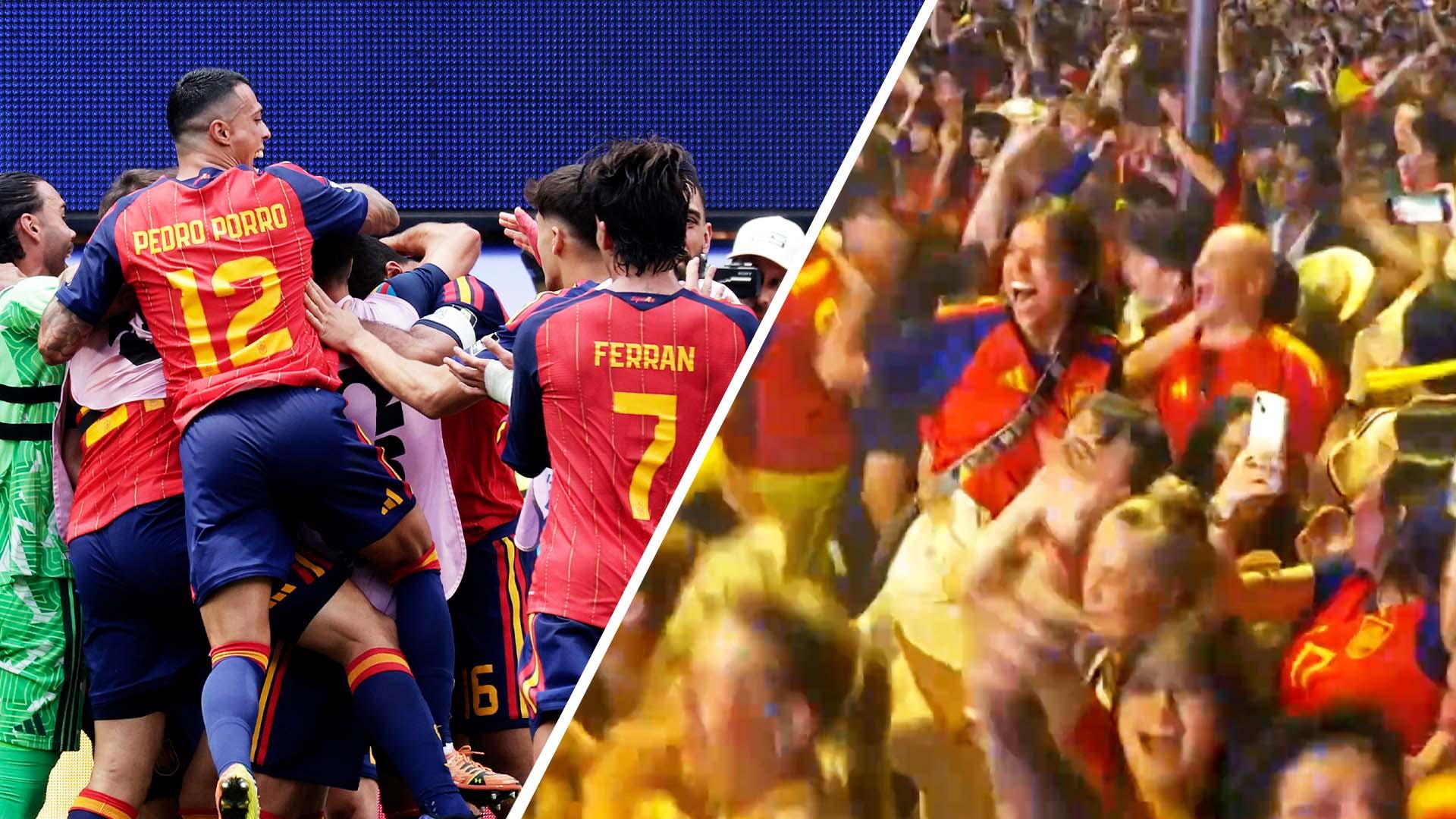 Crazy scenes in Madrid as Merino scores winner for Spain vs. Belgium