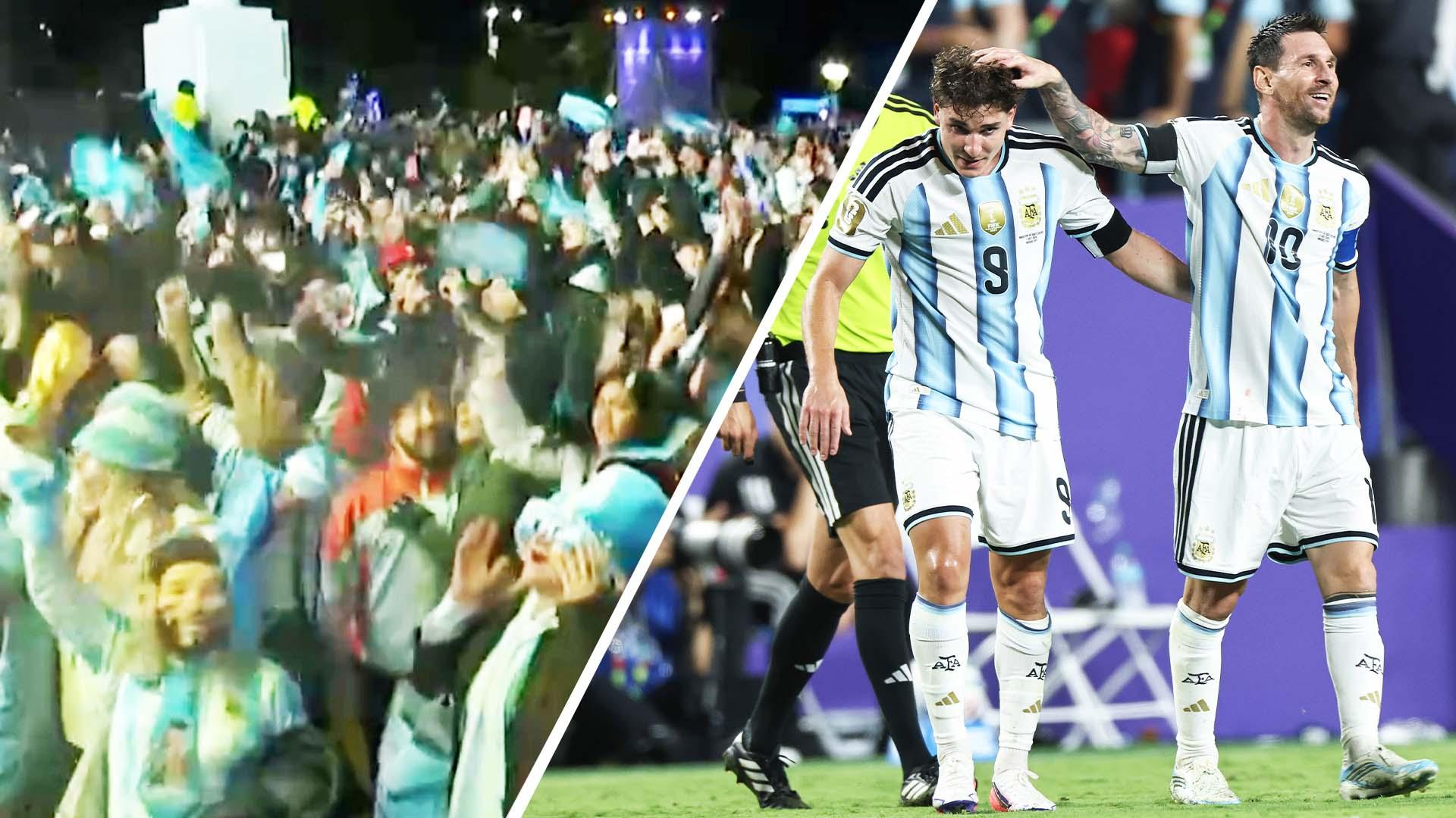 Argentina fans celebrate reaching the World Cup semifinals after beating  Switzerland