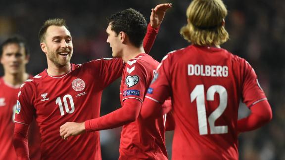 Eriksen scores 30th international goal in Denmark rout