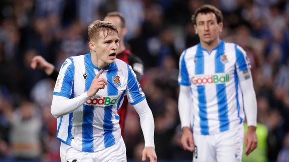 Odegaard gives Sociedad advantage after first leg