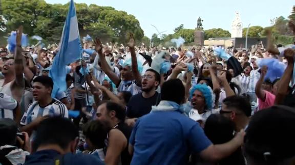 Argentina fans erupt in Buenos Aires as Molina opens the score