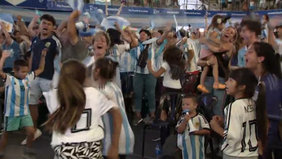 Argentina fans go wild for Messi and Di Maria goals