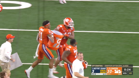 Clemson 30 3 Notre Dame Dec 29 2018 Final Score ESPN