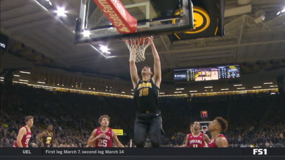 Joe Wieskamp elevates for slam dunk - ESPN Video