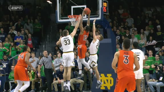Blackshear Powers No 20 Virginia Tech Past Notre Dame 67 59