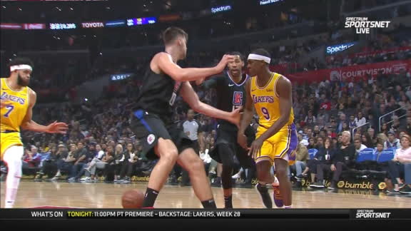 Lakers Surprise Playoff Bound Clippers 122 117 Abc7 Los Angeles