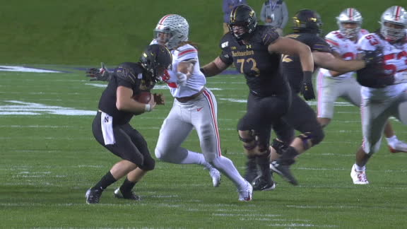 Young disrupts Northwestern's opening drive with a sack