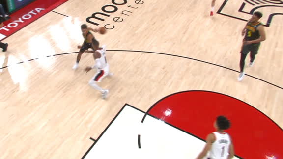 Trae makes nice behind-the-back assist to Parker for and-1 layup