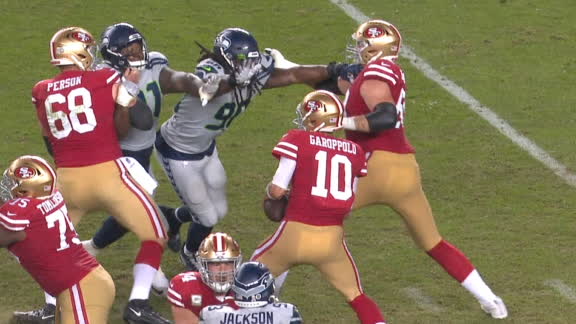 Clowney strip sacks Jimmy G in 49ers territory