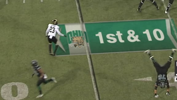 Ohio lineman does cart wheel mid-play