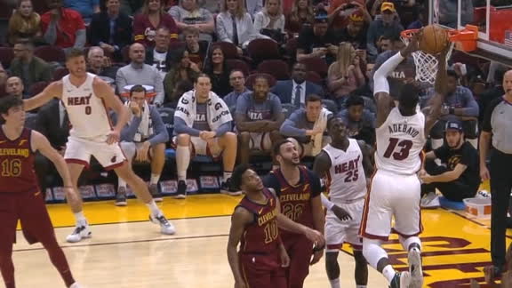 Bam rocks the rim on alley-oop