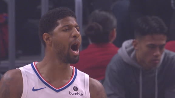 Kawhi feeds PG for deep 3-pointer
