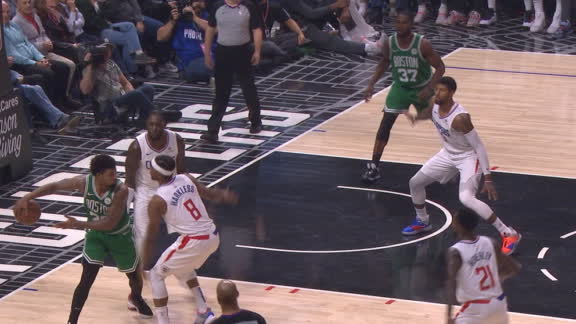 PG ruins Smart's gorgeous behind-the-back dime with block