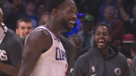 Beverley is hyped after corner-pocket 3 in OT
