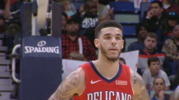 Holiday throws ahead to Ball for dunk