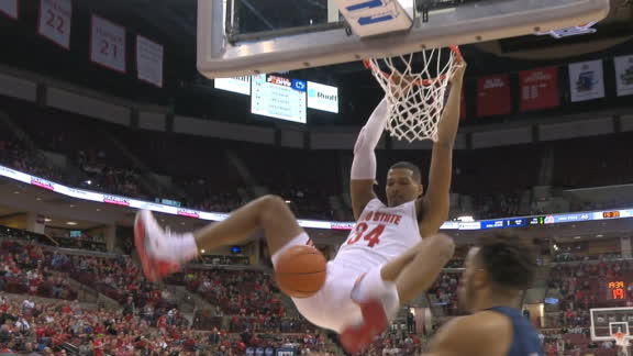 Wesson dunks, gets technical for hanging on the rim