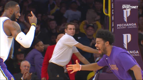 LeBron and Cook have handshake malfunction