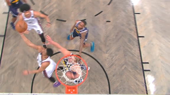 Dinwiddie gets and-1 circus shot to fall