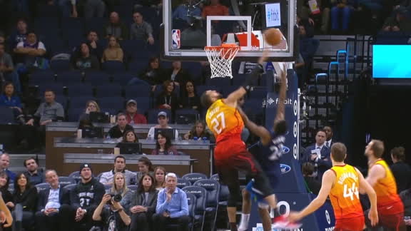 Gobert rejects Wiggins on back-to-back possessions